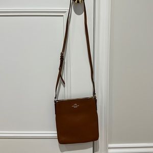 Coach crossbody brown leather bag